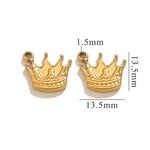 Gold color / 1 Piece Simple Retro Style Cartoon Crown Shape Stainless Steel  Gold Color Women's Pendant Picture12